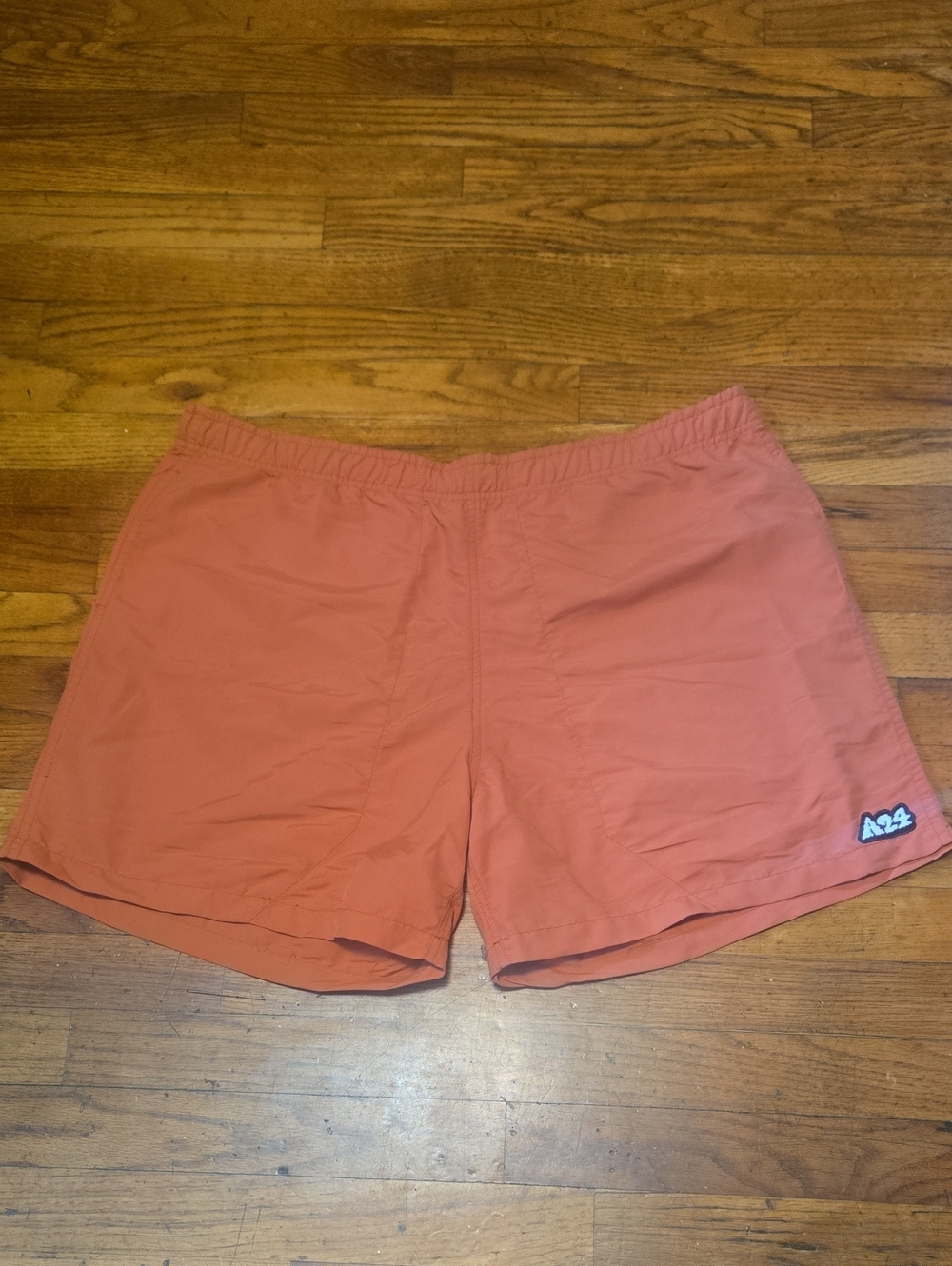 A24 Films Rust Orange Nylon Outdoor Shorts Embroidered Logo XXL Athletic Swim